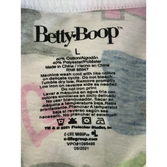 BETTY BOOP‎ WOMEN'S SHORT SLEEVE CROP TOP T-SHIRT WOMEN’S SIZE L LARGE - Picture 5 of 5